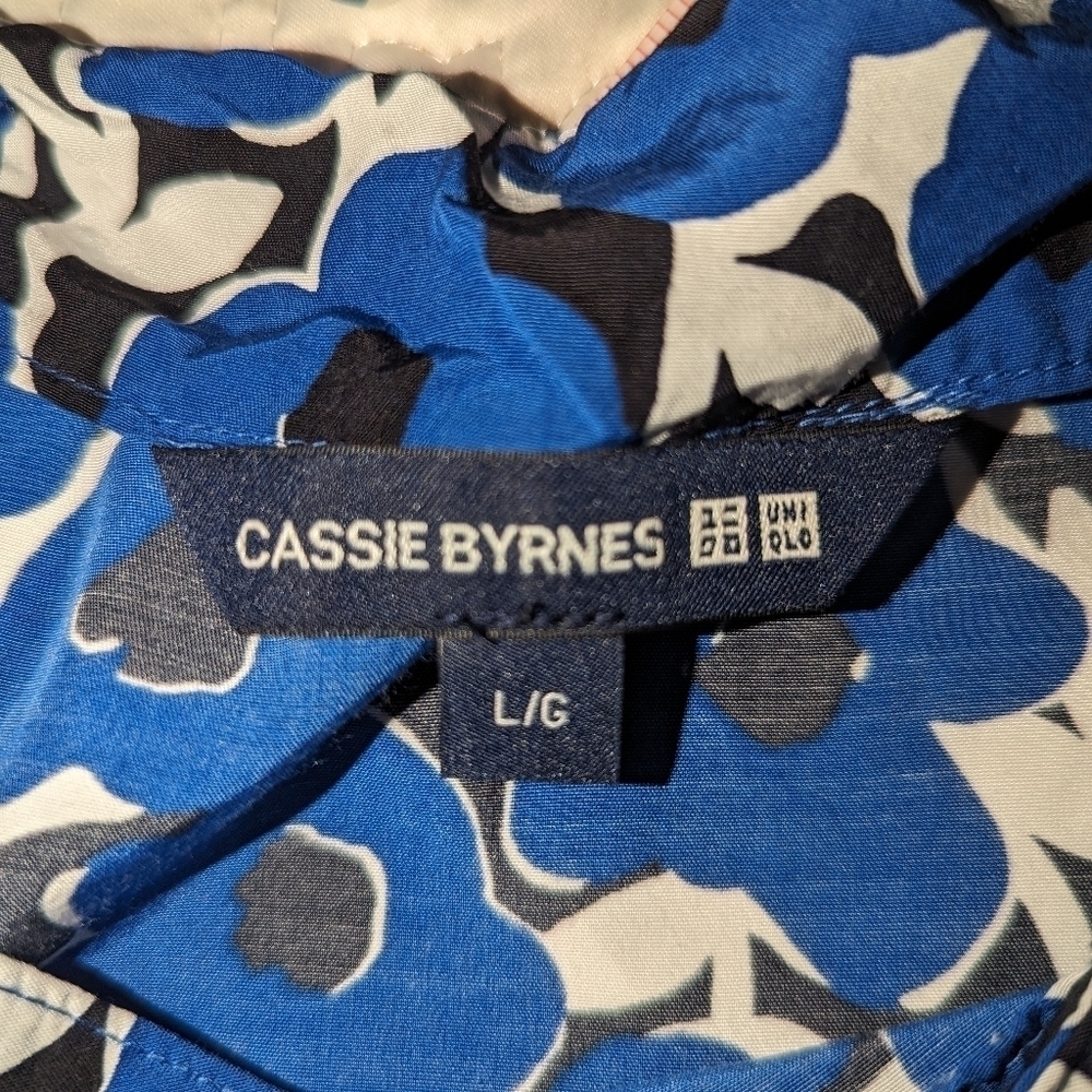 UNIQLO X CASSIE BYRNES Blue & White Florals Contemporary Mini Dress Size Large - Picture 11 of 13